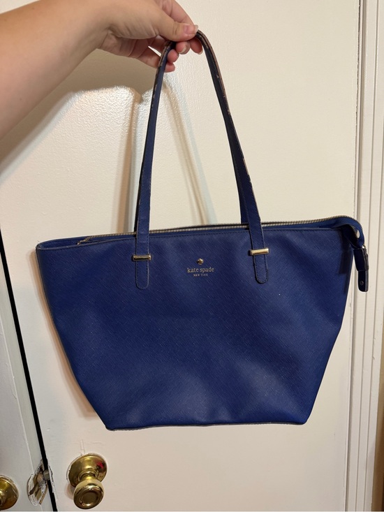 kate spade Handbags - kate spade Blue Saffiano Leather Tote with Gold Accent